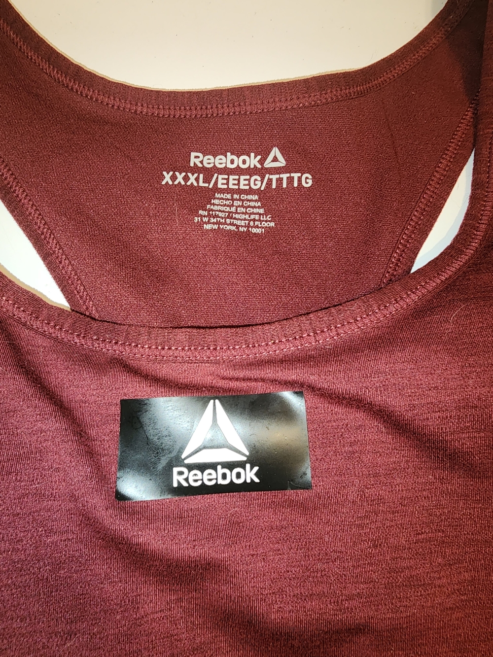 Reebok Men's Maroon Tank Top
